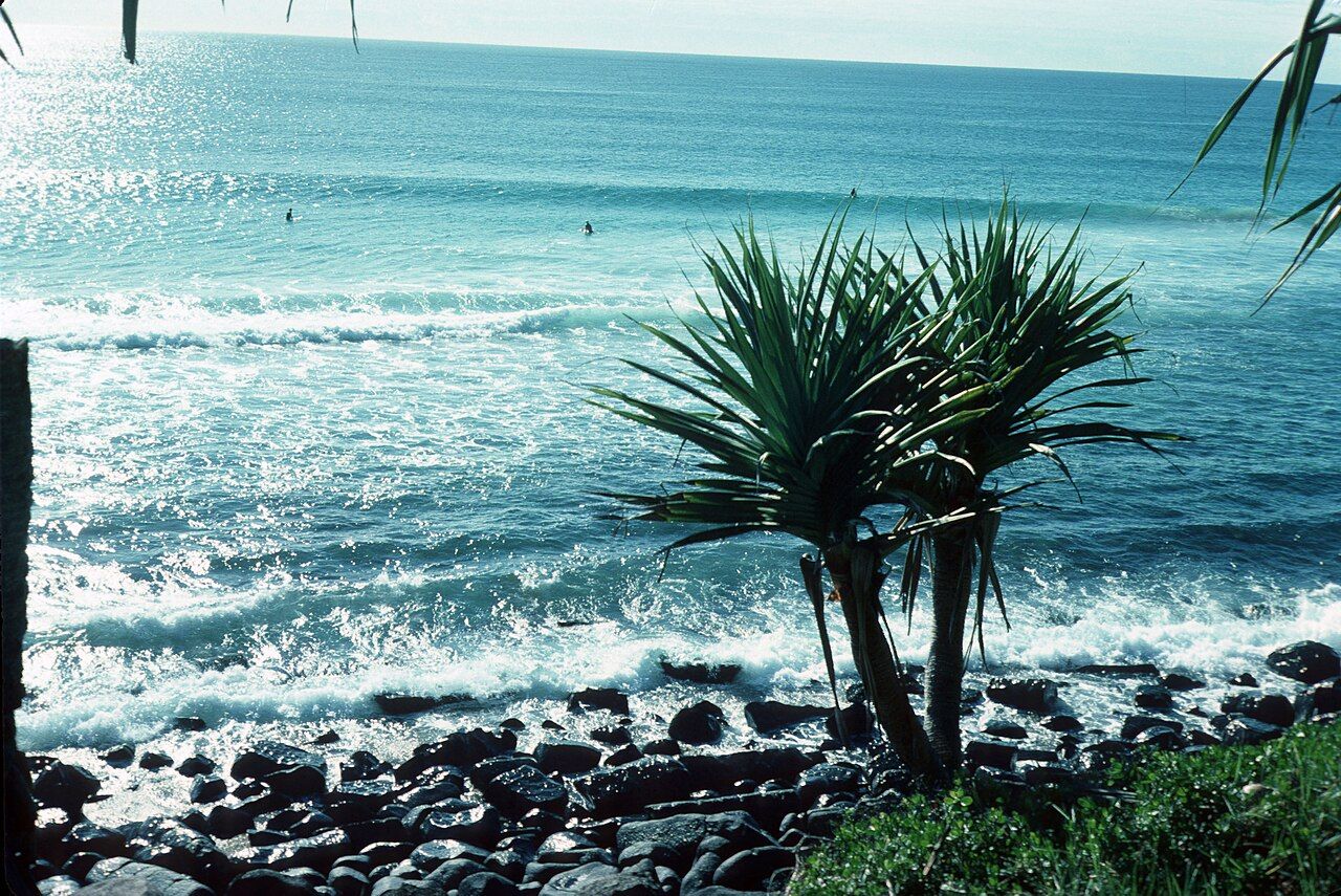 Burleigh beach waves, Gold Coast, around the early 1980s QUT-427