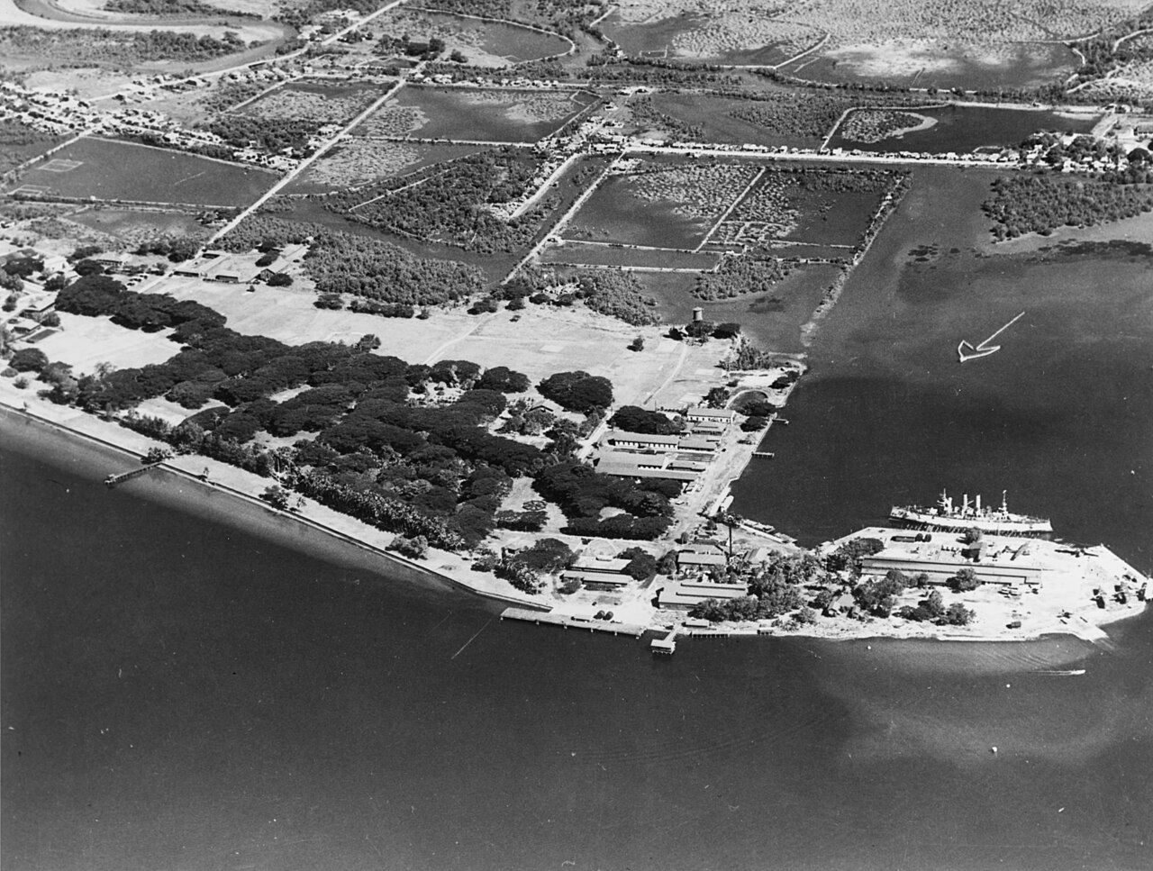 Aerial view of US Naval Station Subic Bay in October