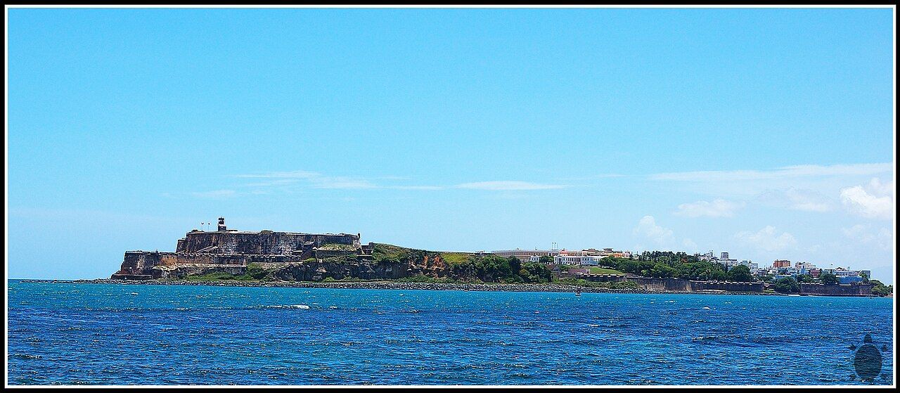 View of Old San Juan from across the bay in Toa Baja, Puerto Rico