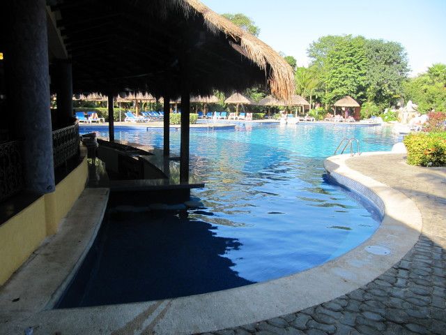 The pool and bar area