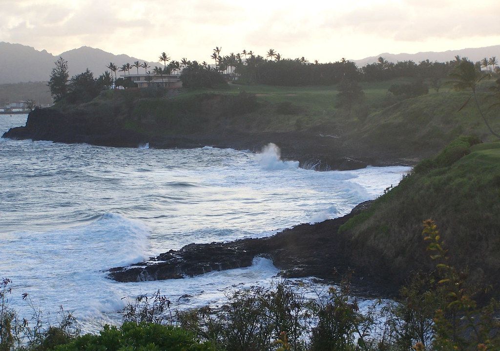 Kauai Lagoons Sunset--Silhouette Panorama