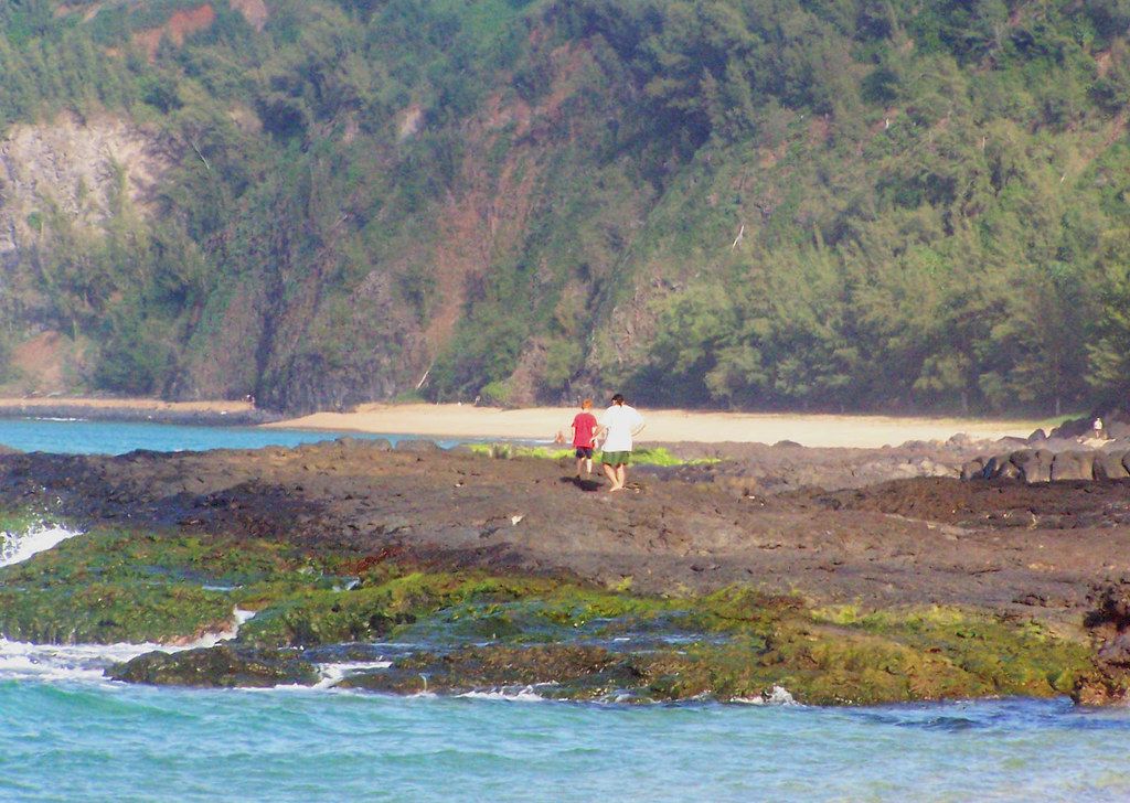 Connor and Mike at Secret Beach Rockpools