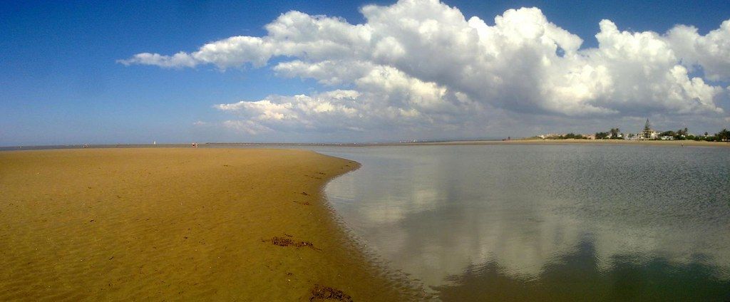 Ensenada en Isla Canela durante la bajamar, Huelva