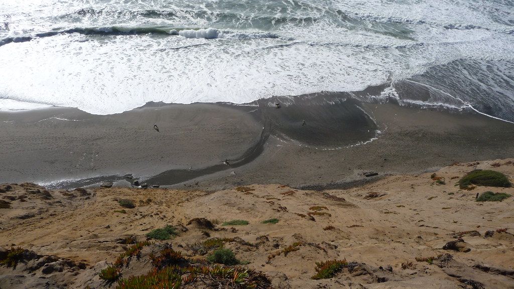 Looking down the cliff at Fort Funston