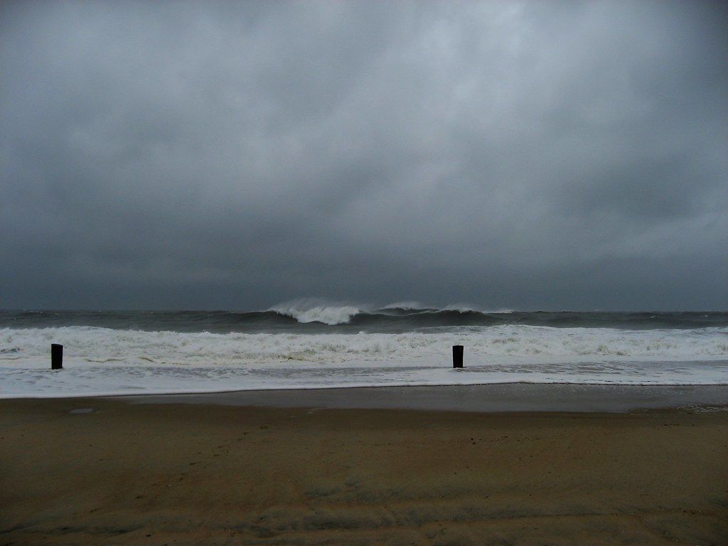 Ocean City Beach During Hurricane Earl