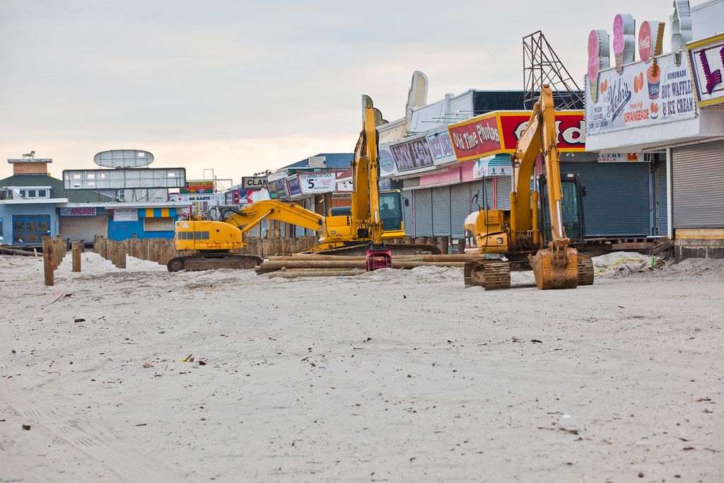 Superstorm Sandy damage in Seaside Heights New Jersey