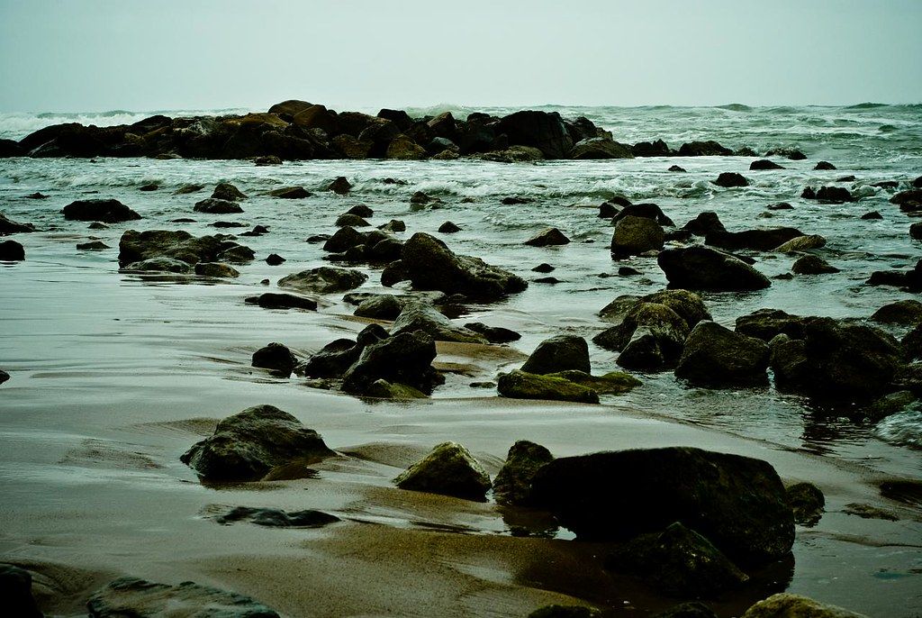 Afternoon in a solitary beach