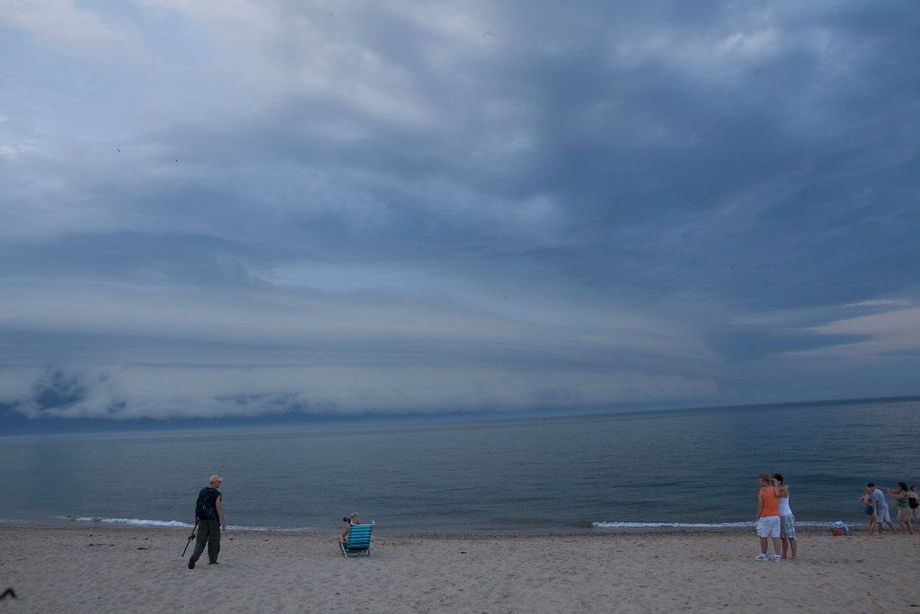 Shelf cloud moving over Race Point Beach in Cape Cod, Massachusetts