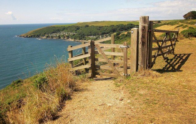 Gates on coast path above Piskey's Cove