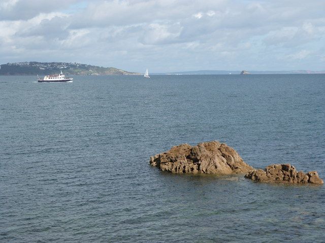 Looking across Torbay to Torquay from Breakwater Beach, Brixham