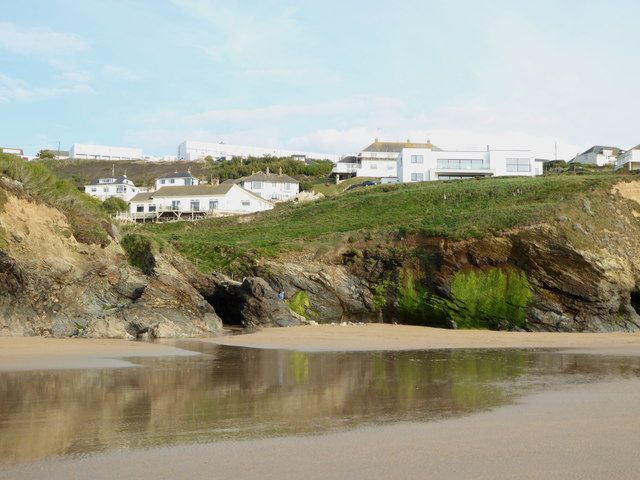 Houses above Mawgan Porth beach