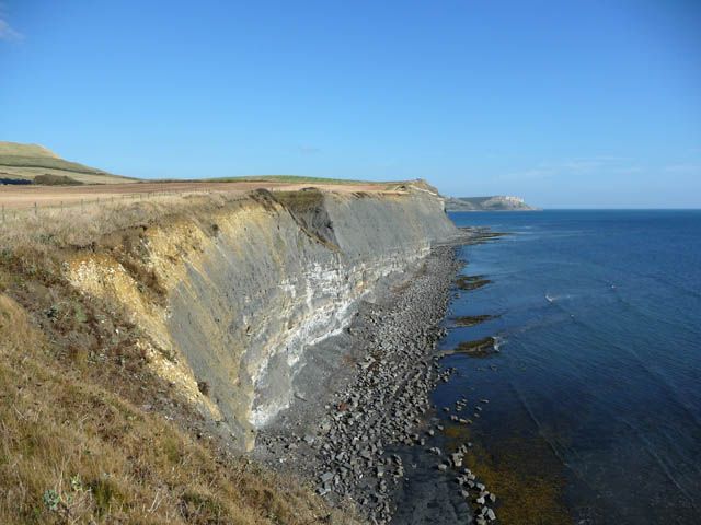 Beach and cliffs at Clavell's Hard