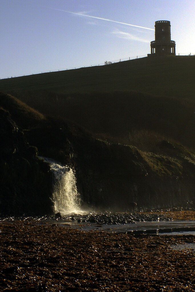 Waterfall and tower