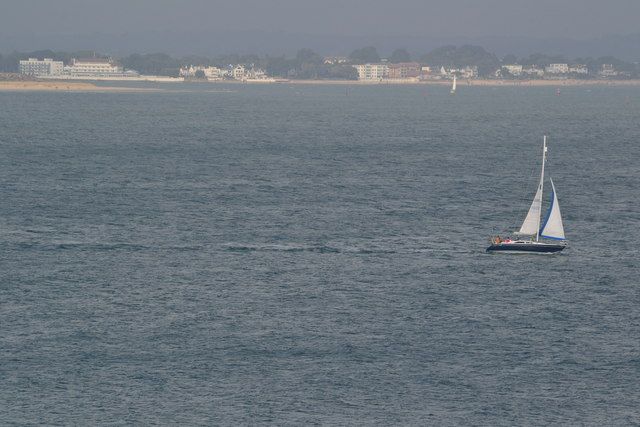 Yacht in Studland Bay
