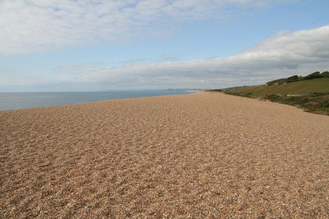 Stony beach by Chesil