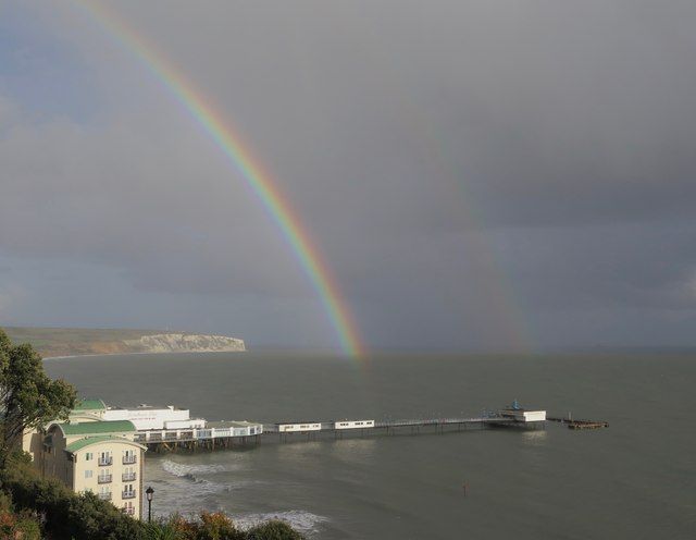 Remembrance Day rainbow over Sandown Bay
