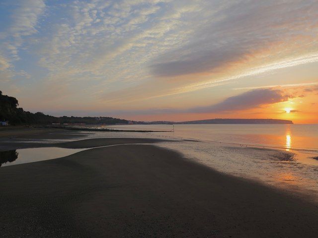 Summer sunrise over Sandown Bay