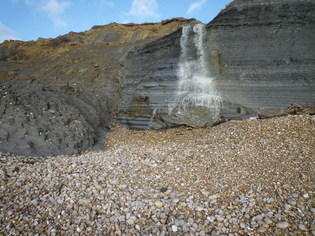 Ridge Water, outfall onto the beach, January
