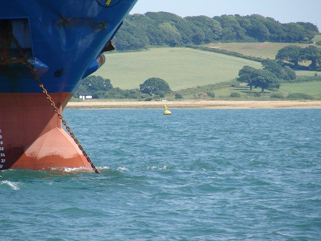 Foreshore, moored vessel and Elephant racing buoy