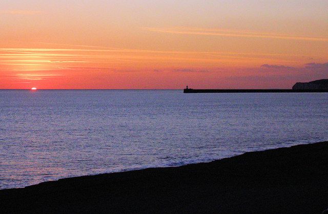 A March sunset over Seaford Bay