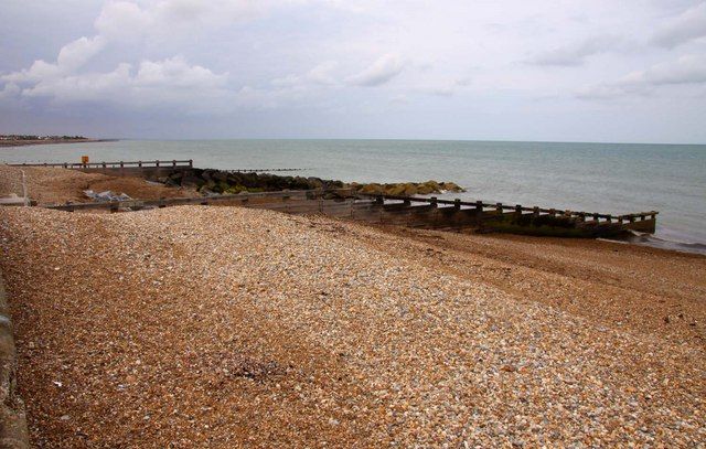 The beach and groynes at Bognor Regis