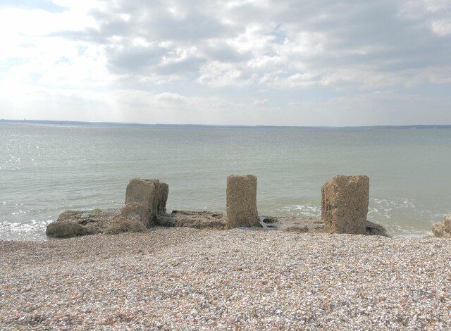 Military remains near Browndown Point