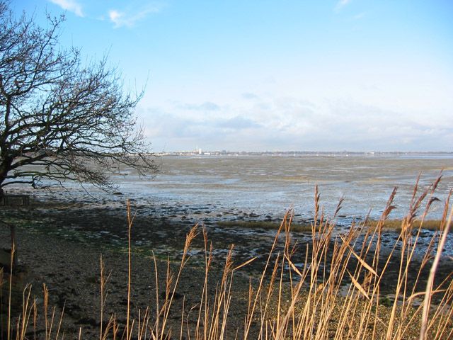 Langstone foreshore: view towards Portsea