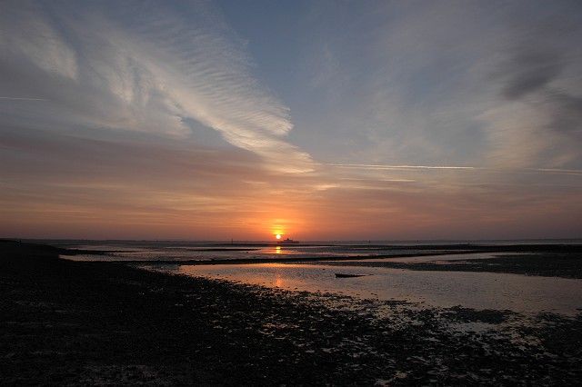 Sunrise at low tide, Calshot Beach