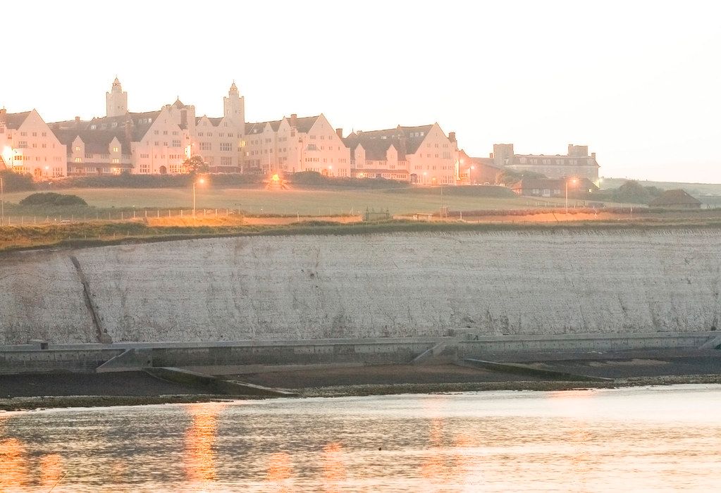Roedean School, Cliffs, Beach and Sea in Gold