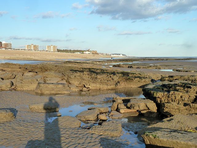 Beach rock formations, Glyne Gap