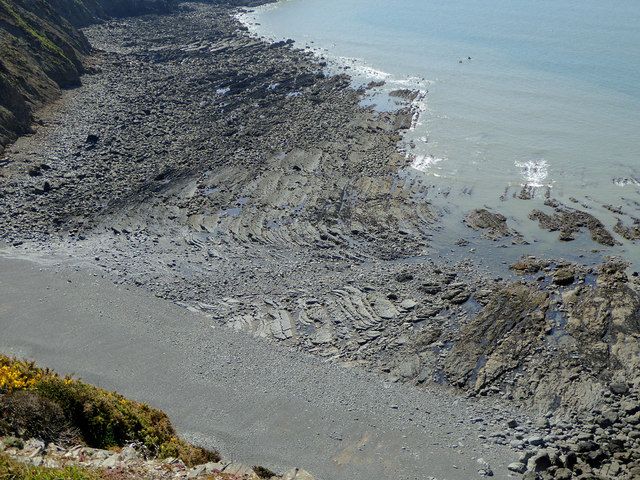 The beach at Marsland Mouth, Devon