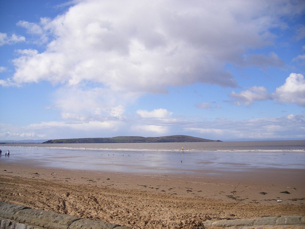 Strip of land as view from The Sea Front - Weston Super Mare