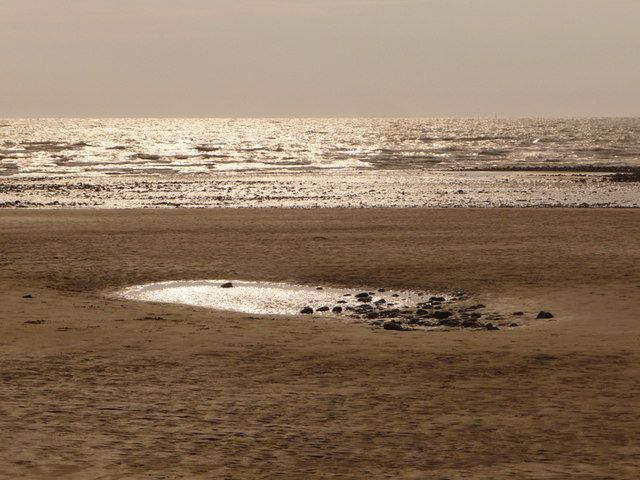 Ogmore-by-Sea: small pool of water on the beach