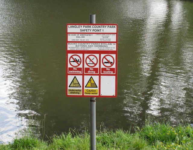 Safety notice, Langley Park lake