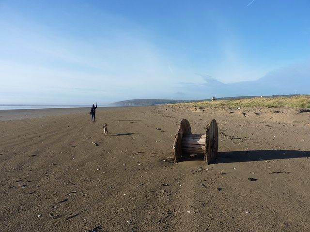Flotsam at the top of Pendine Beach