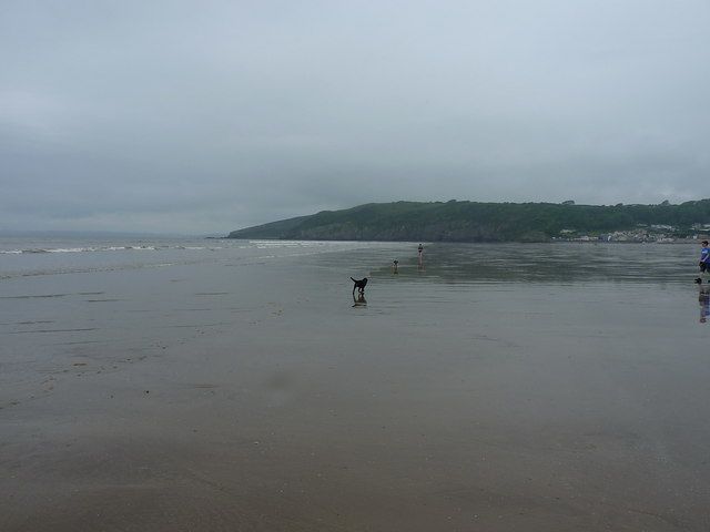 Receding tide on Pendine Sands