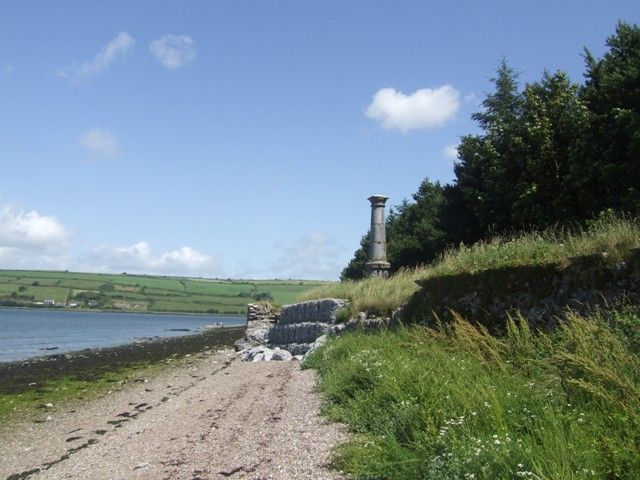 Column on the shoreline