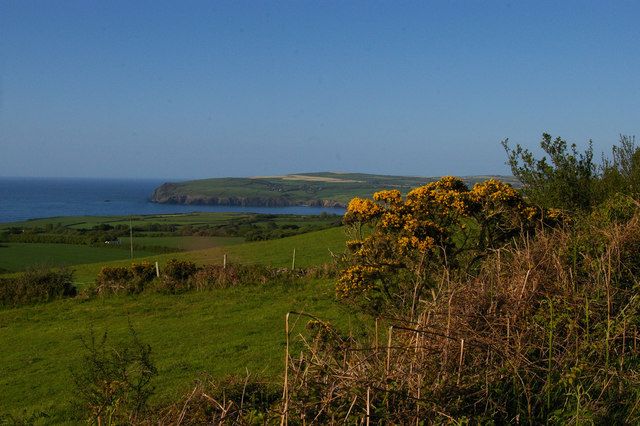 View north-eastwards from Trecadifor towards Newport Bay