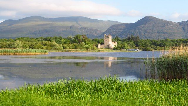 Killarney National Park - view across Ross Bay to Ross Castle