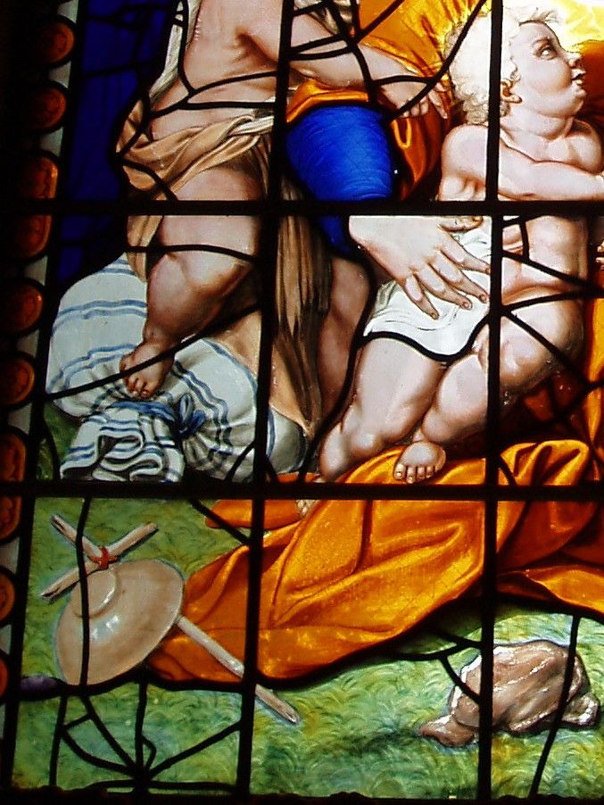 St Bartholomew's Binley: East Window: Lower Left Detail