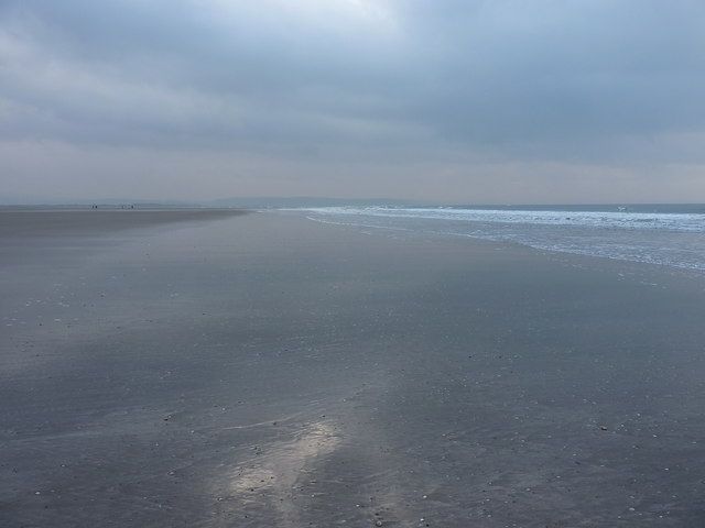 Receding tide on Aberdovey beach