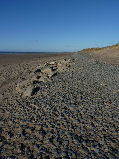 Remains of a pillbox on the beach