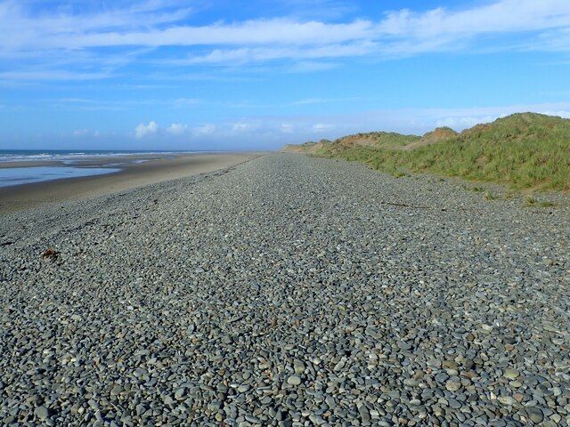 View from the beach looking toward Harlech