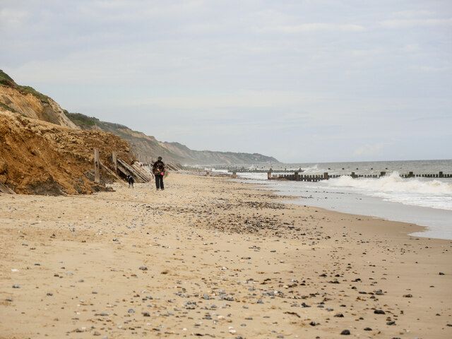 Derelict revetments on Trimingham beach