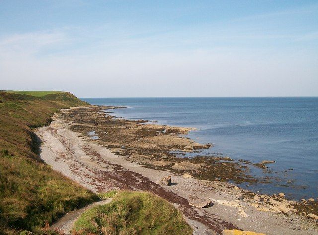 Wave cut platform and shingle beach at Traeth Cwmistir