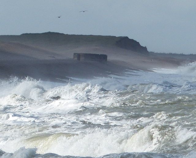WWII pillbox on the beach at Kelling Hard