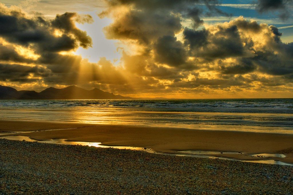 Sun going down over the Llyn Peninsula, North Wales