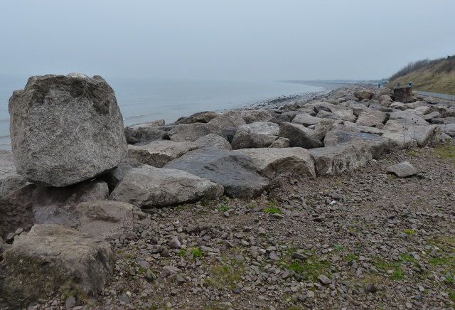 Sea defences at Traeth Pensarn Beach