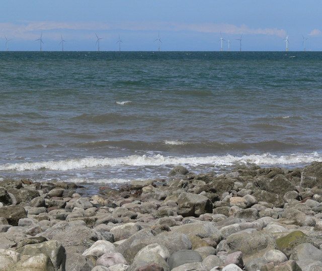 Llanddulas beach and Rhyl Flats Offshore Wind Farm