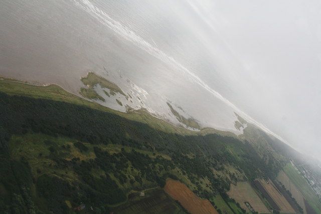 Theddlethorpe Dunes shortly after high tide (7.6m): aerial September